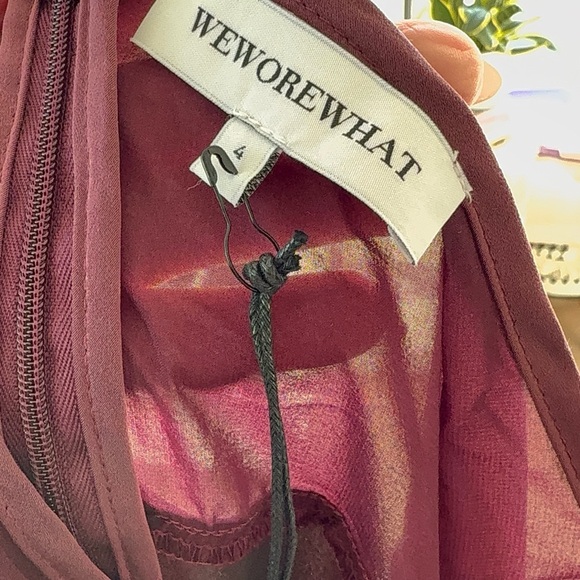 WeWoreWhat Midi Chiffon Cutout Skirt in Merlot - Picture 5 of 7